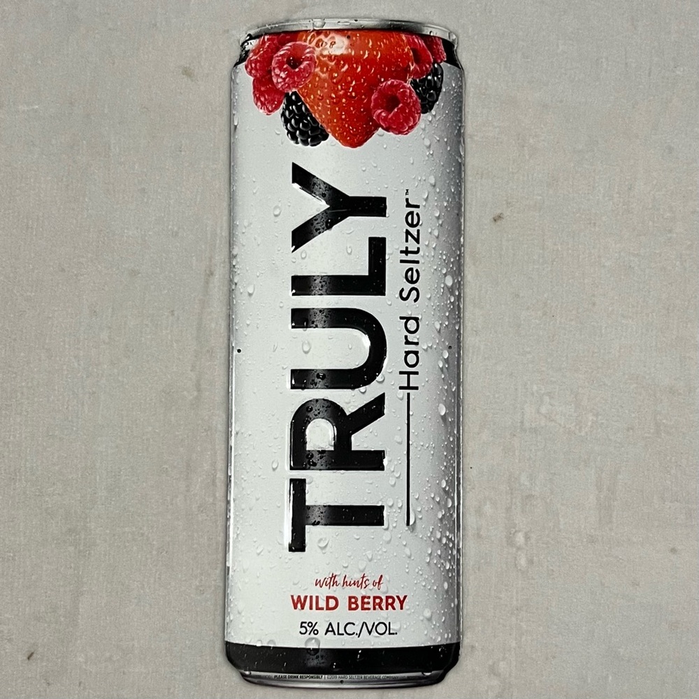 Truly Hard Seltzer Wild Berry Can Metal Wall Sign Decor